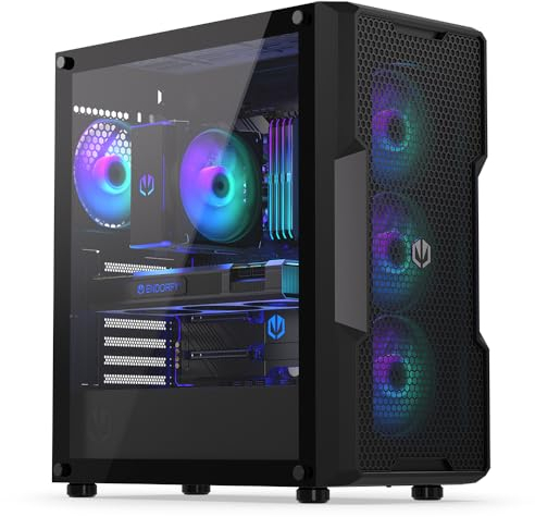 ENDORFY Regnum 400 ARGB, Caja PC ATX, 4x120mm ARGB Ventiladores PWM incluidos, Panel Lateral de Cristal Templado, Mucho Espacio Interior, EY2A009