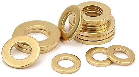 FEEIMOL Flache Unterlegscheiben Messing Kupfer Distanzstücke Befestigungselement M3x5x0.5mm (200 Stück)