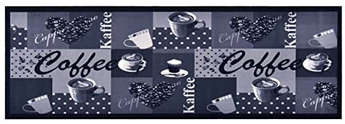 CIADAZ Küchenbodenmatte Waschbar, Küchenläufer, Teppich Küche, Küchenteppich, Teppich Flur Läufer, Küchenmatte, Kaffee Blau 45x150 cm