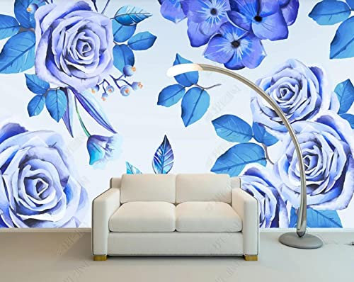 Papier Peint Panoramique Rose Violet Bleu Papier Peint 3D Intissé Decoration Murale Chambre Salon