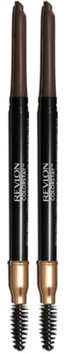 Revlon ColorStay 24H, Brow Pencil Crayon Sourcils Waterproof avec Brosse, Maquillage pour sourcils, Forme Biseautée pour des Sourcils Parfaits, Longue Tenue (Lot de 2)