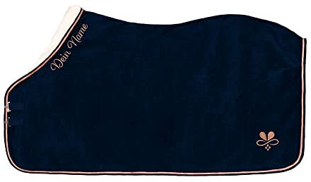 Abschwitzdecke mit Fellkragen Lieblingsblau Glitzer (125cm)