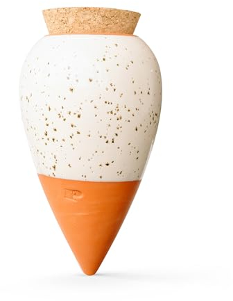 Pepin | Olla Terre Cuite à Planter | Arrosage Automatique et Ecologique pour Plante d'Intérieur et d'Extérieur | Système d'Irrigation Naturel | Autonomie d'Environ 1 Semaine | OYA Blanc Grainé - 25cl