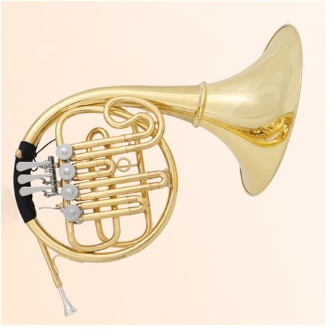 Professionelle Waldhorn Einreihiges 4-Tasten-Waldhorn Aus Messing, Lackiert In Gold, B-Dur Für Erwachsene, Anfänger-Blechinstrument