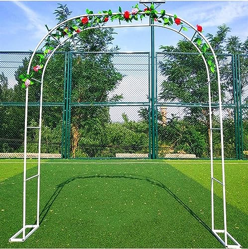 GueTTO Rosenbogen aus Metall Schwarz Verzinkt Hochzeitsbogen Rankhilfe Gartenbogen Rankgitter Rosen Bogen Edelstahl Rankbogen Hochzeit Torbogen,Einfache Montage, mit Sockel,W180*H220cm