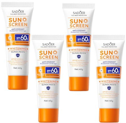 ISAKEN Crema Solare per Il Viso SPF 60 Crema Idratante Anti-Invecchiamento per Il Viso con Controllo Dell'Olio per La Protezione dalle Radiazioni UVA e UVB, 40ml