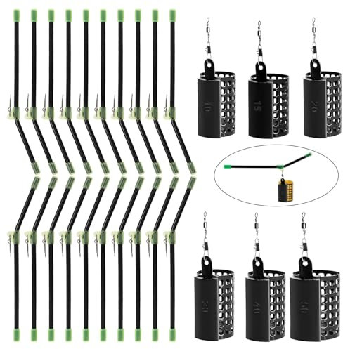 6 Stück Futterkörbe – Boom Anti-Verheddern aus Metall – rund – Feeder mit drehbarem Ring 10/15/20/30/40/50 g