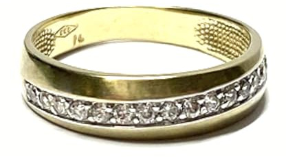 Ring 333/- Gelbgold Zirkonia matt Klassiker Bandring Schmuckring Vorsteckring #51