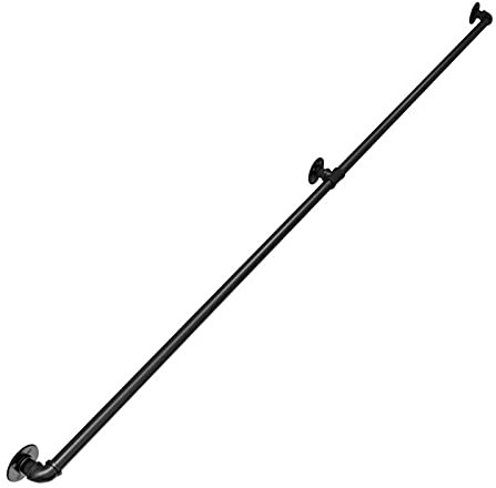 QJHYTEUR Schmiedeeiserner Handlauf für Innentreppe, Industrie, rundes Rohrgeländer, rutschfester Haltegriff, Wand-Handicap-Geländer für den Außenbereich, Dachboden, Korridor, rutschfest, 250 cm