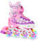 Rollschuhe Kinder für Mädchen, Verstellbare 4 Größen Inline Rollschuhe Quad mit Leuchtenden Rädern für Kinder Mädchen