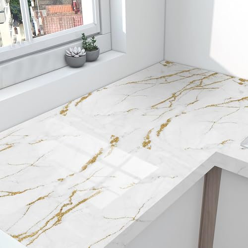 Selbstklebende Tapete Abstrakte Goldene Streifen Strukturtapete Wandtattoo Schlafzimmer Tapete Selbstklebend Vliestapete Wallpaper for Living Room Tapeten Langlebig Wandschutzfolie 40x100cm/2 Pcs