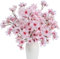 Luabue 4 Stück Künstliche Kirschblüten Sakura Blumen Rosa Seidenblumen Kirschblütenzweige Frühling für Zuhause Garten Party Hochzeit Deko Blumenarrangement
