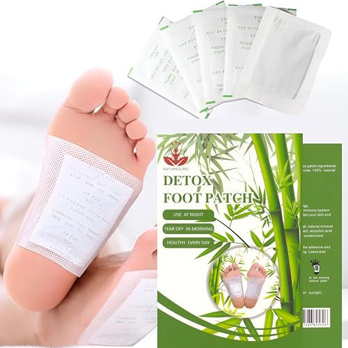 Natural Bamboo Foot Care Patches – Plant-Based External Foot Pads for Nightly Wellness & Foot Comfort (30 Pack) X50pcs Boxed NATUREGURU