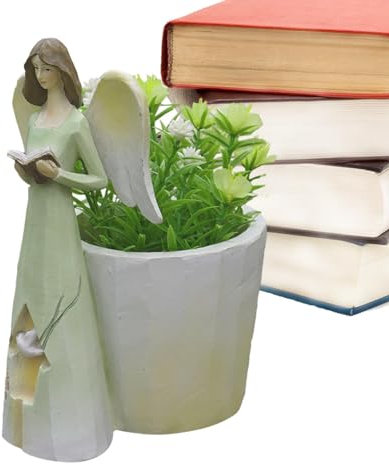 Pot de Fleurs avec Statue d'ange, Statue d'ange, Statue de Jardin