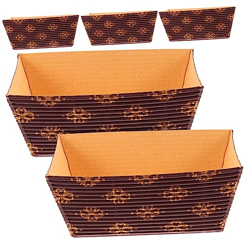 OKUMEYR Moldes para Hornear Pan y Bizcochos de Papel Corrugado Resistentes a Altas Temperaturas, 25 Piezas Rectangulares para Repostería y Panadería