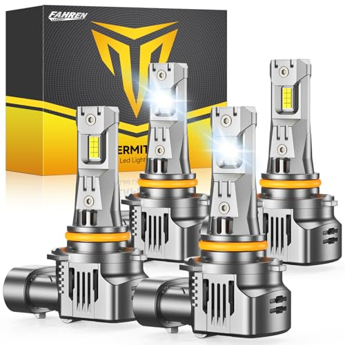 FAHREN 9005 9006 Light Bulbs Combo, 150,000LM 1500% Ultra Bright, True 1:1 Mini Halogen Size, Plug and Play No Adapter, HB3 HB4 Fog Light Conversion Kits, Pack of 4