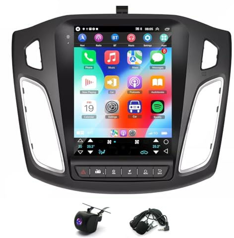4+64G Android 14 Autoradio für Ford Focus 2012-2018 GPS Navi mit Wireless Carplay Android Auto, 9.7 Zoll Bildschirm DAB Radio Doppel Din Radio Bluetooth WiFi FM SWC AHD Rückfahrkamera FM/RDS