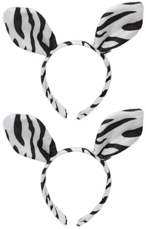 2 Stücke Zebra-Ohrstirnbänder, Kreative Stirnbänder, Lustige Stirnbänder, Rollenspiele, Foto-Requisiten.