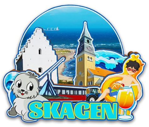 Orlybar Skagen Denmark Kühlschrankmagnet aus Holz, 3D-Sehenswürdigkeiten, Reise-Sammlerstück, Souvenirs, Dekoration, handgefertigter Kühlschrankmagnet -6215