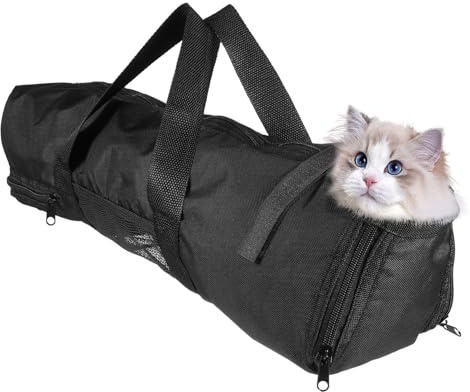 SUPVOX Bolsa de Aseo para Gatos Bolsa para Cortar Uñas Transpirable de Malla para Lavar Gatos para Aseo de Mascotas
