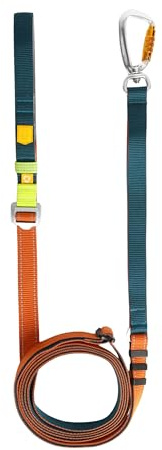 Woolly Wolf Color Block Multi-use Leine Terracotta Mix - Verstellbare Hundeleine 170 bis 300 cm, Reflektierende Führerleine aus recyceltem Polyester