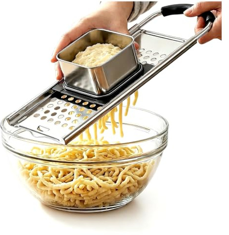 Spätzlehobel Edelstahl, Spätzlepresse mit Teigschlitten, Spätzlesieb, Spätzlereibe Ist Spülmaschinenfest, Spätzle Set, Spätzlepresse Spätzlesieb, für Selbstgemachte Spätzle und Knöpfle