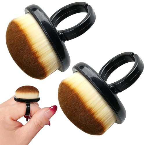 2Pcs Ring Style Nail Brushes For Cleaning Nails, Dust Brush Nails | Soft Bristle Nail Art Brush and Dust Brush Nails Set for Manicure Fingertip Cleaning Home Salon, Practical fingernail Tools.