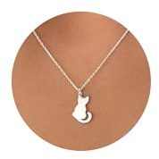 KINHOPI Kette Silber 925 Damen Halskette Damen Katze Charm Anhänger Silber Schmuck Geschenke Frauen Mädchen