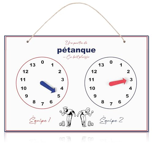 Photect Pétanque Punktezähler Club, Pétanque Zubehör 30 x 20 cm | Pétanque Punktezähler für Draußen und Drinnen, Pétanque Zählwerk aus Holz, Geschenk für Männer Geburtstag Weihnachten