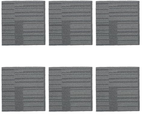 NUOBESTY 6 pezzi di piastrelle per pavimenti in moquette: pezzi autoadesivi da 11,8 x 0,24 - materiale ignifugo addensato - piastrelle per tappeti da attaccare al
