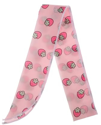 SOLUSTRE Dog Cooling Collar for Hot Weather, Pink Strawberry Cooling Scarf with beads, Medium 90cm Neck Wrap for Puppies and Dogs