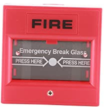 ZDETGU Glasbruch-Alarmknopf, Manuelles Zurücksetzen, Feuerfester Notschalter für Türen, Fluchtausgänge und Sicherheitssysteme