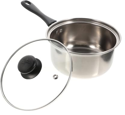 Veemoon Casserole à Lait en Acier Inoxydable 18 Cm, Poêle Profonde Antiadhésive, Pot de Cuisson Alimentaire Résistant la Chaleur, Petit Pot Ménager pour Cuisson Soupe, Nouilles et Lait