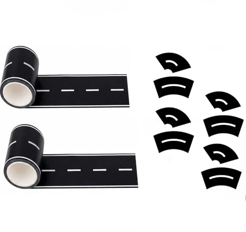Haoyic Road Tape, 2 Straight Rolls with 8 Curve Pieces, Age Marking (14+)