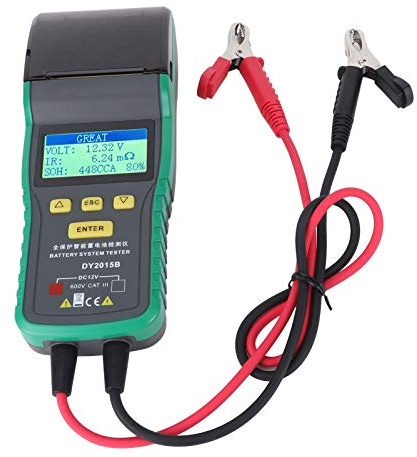 Sonew 12-V-Autobatterietester mit Drucker, Kompakter Diagnoseanalysator für Autobatterie-, Ladesystem- und Motordiagnose