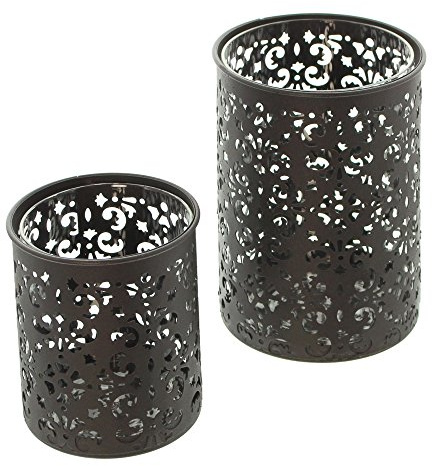 Metall-Windlicht Paisley, 2er Set