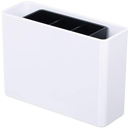 HAN Stifteköcher i-Line, Schreibtisch Stiftebox für das Büro mit 3 Fächern und verschiebbarem Innenköcher aus Kunststoff, 92120-12, weiß