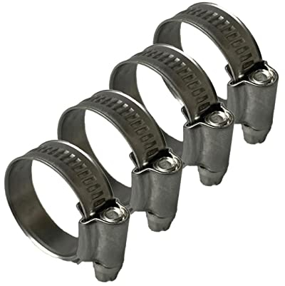 Hi-Grip Hose Clamps Clips Stainless Steel - British Type - Pipe Clamp 17-25mm, 4PCS