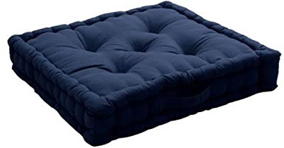 Cuscino da pavimento imbottito, 50 x 50 cm, 100 % cotone, Marine, 50 x 50 cm