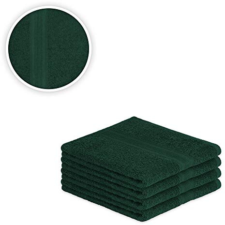 EXKLUSIV HEIMTEXTIL Handtuch Spar Set Baumwolle 500 g/m² Dunkelgrün 4 x Handtuch 50 x 100 cm