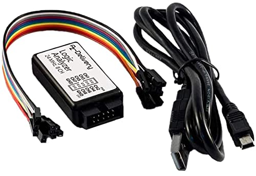 AZDelivery Logic Analyzer 24MHz 8CH 8 Channel Mini USB Cable UART IIC I2C SPI Debug compatible with Arduino Including E-Book!