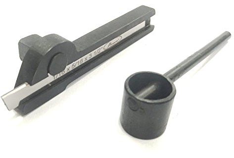 Lathe Parting Tool Holder with HSS Blade – 1/16 x 5/16 x 3-1/2 Cutting Blade | Metal Turning Parting-Off Tool for Small & Medium Lathes | Heat-Treated Precision Holder