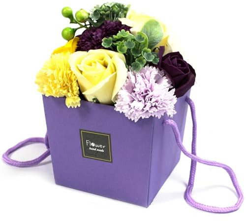 Ancient Wisdom Soap Flower Bouquet - Purple Flower Garden