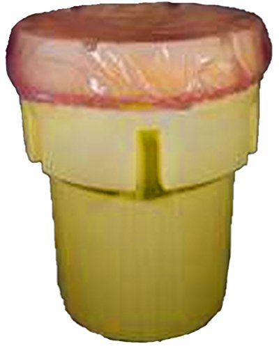 55 Gallon Large Anti-Static, Shower Cap Barrel & Drum Cover, Pink, 4 mil, 5 Pack