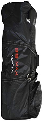 Big Max Golfclub-Tasche Atlantis XL Schwarz für Golfspieler Erwachsene Unisex mit 2 Golfbags 7 und Rädern 130 x 40 x 35 cm 3.8 kg
