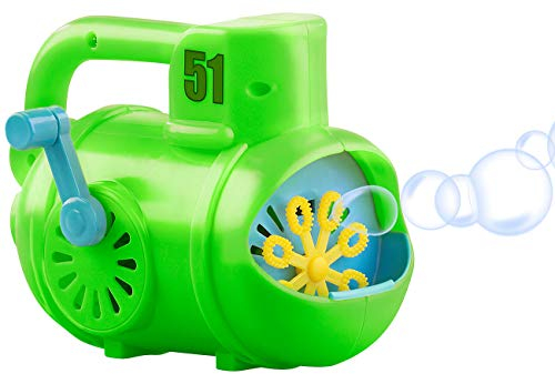 infactory Seifenblasenkanone: Manuelle Seifenblasen-Maschine im U-Boot-Look, grün/blau (Spielzeug draußen, Gartenspielzeug Kinder, Seifenblase)