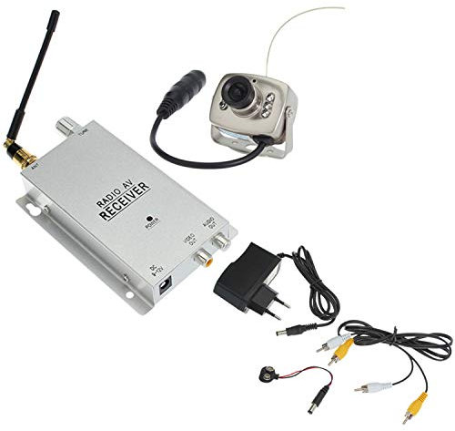 SODIAL Kit caméra récepteur radio AV avec alimentation surveillance sécurité domestique (prise EU) 1,2 G