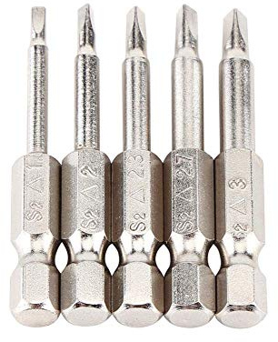 5pcs 50mm 1/4 Embouts de Tournevis Triangle à Tige Hexagonale, Embout de Tournevis électrique, Magnétisme Δ1,8 / Δ2,0 / Δ2,3 / Δ2,7 / Δ3,0