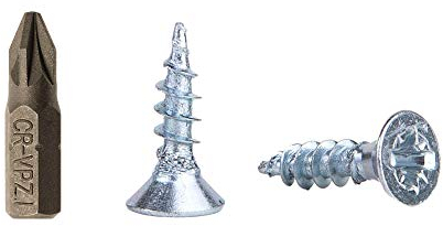 (Pack of 100 pcs) Zinc Plated Steel Wood Screws 3.5 x 10 mm, Pozi-drive Head Screws, Fasteners, Countersunk, Chipboard Screws (100)