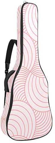 Gitarrentasche mit Reißverschluss, wasserdicht, weich, für Bassgitarre, Akustik- und klassische Folk-Gitarre, Pink Halo Muster